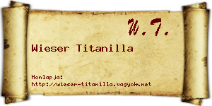Wieser Titanilla névjegykártya